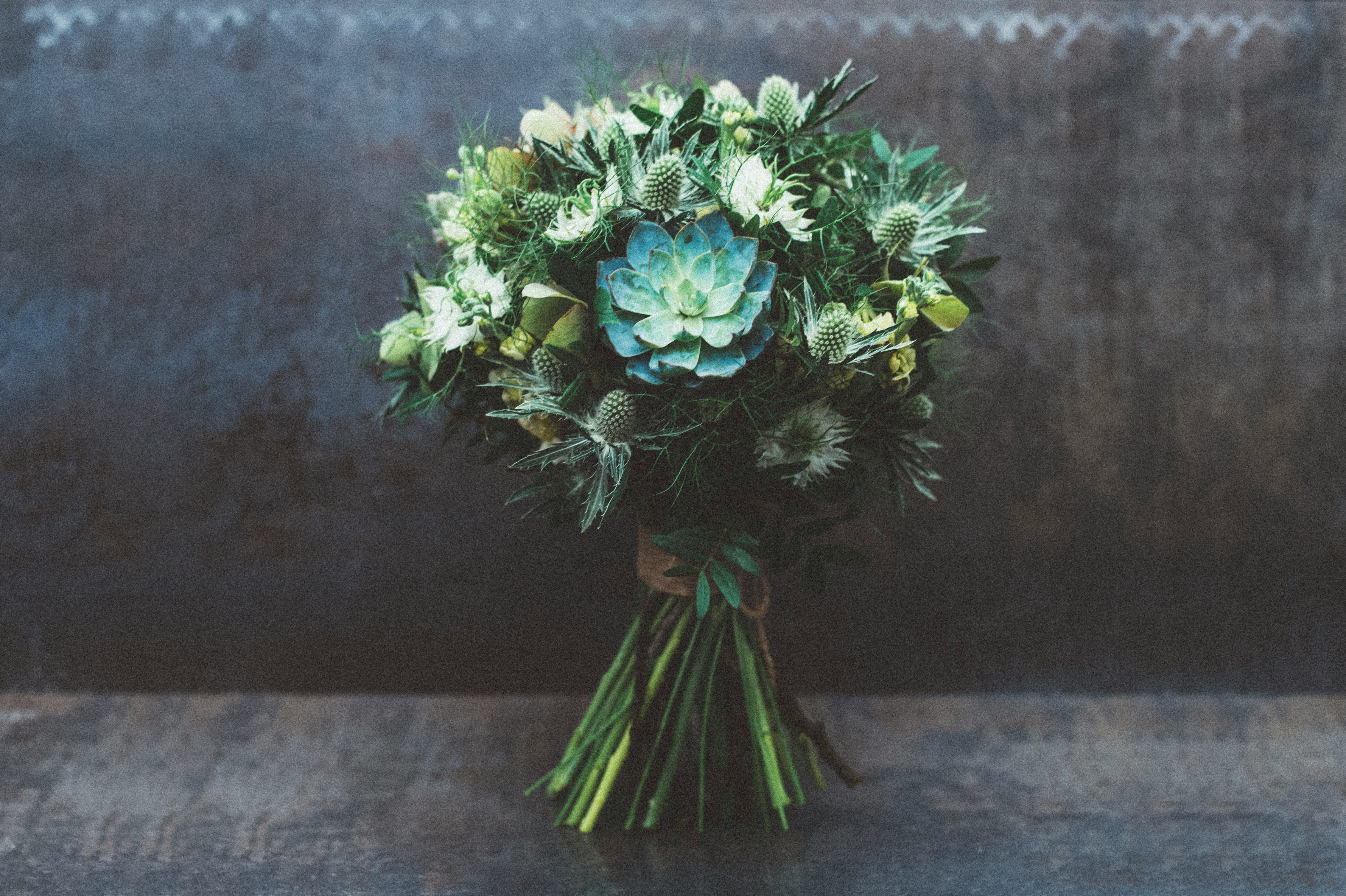 green and white flower bouquet